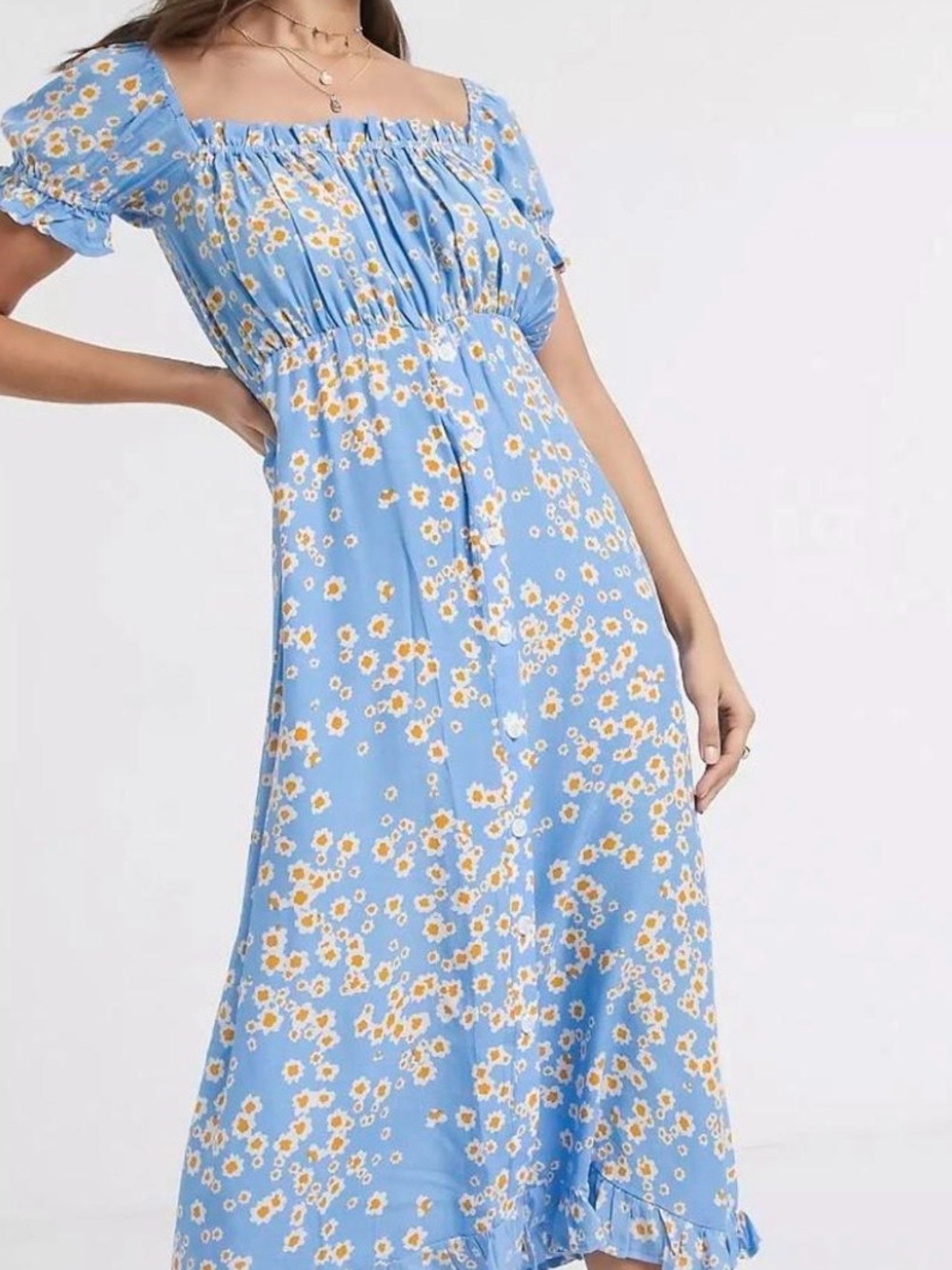 Never worn Faithfull the Brand Blue Daisy Maxi Dress Size 8